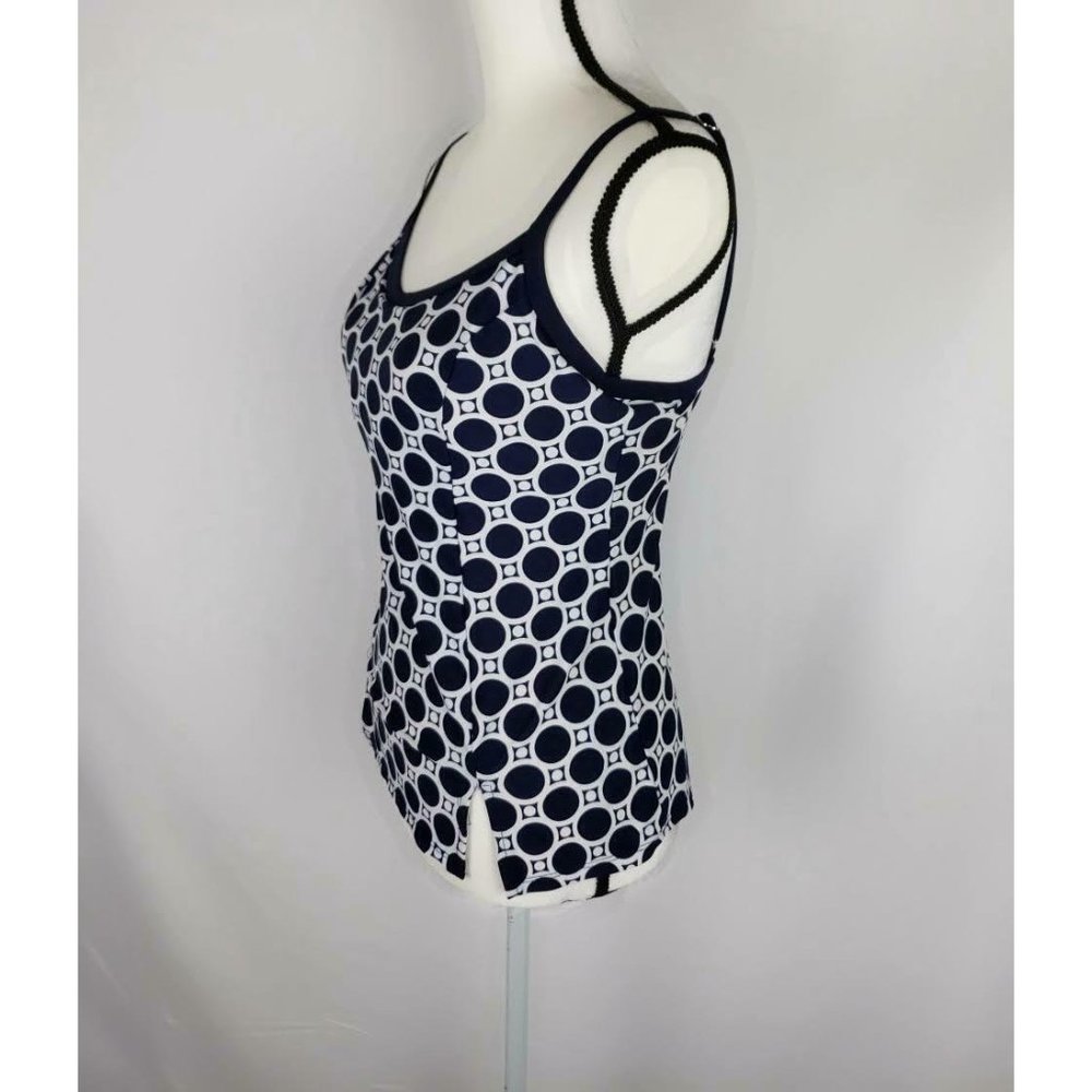 Tropical Escape Swimsuit Tankini Top Blue White M - Picture 5 of 8